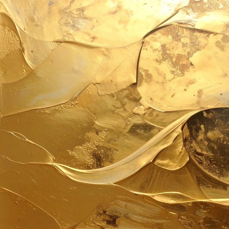 Abstract gouden oppervlak met luxe metallic textuur en golvende vormen